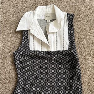 Maeve Black and White Patterned Blouse